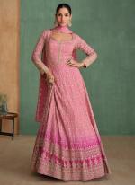 Georgette Light Pink Wedding Wear Sequins Work Readymade Anarkali Suit